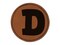 Letter D Uppercase Fun Bold Font Round Iron-On Engraved Faux Leather Patch Applique - 2.5"